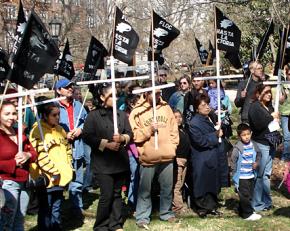 A Farm Labor Organizing Committee demonstration in March 2007 to protest the deaths of farmworkers in the fields