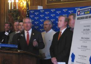 State Sen. Randy Hopper (speaking) was one of two Republicans unseated in the recent recall elections