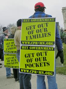 Tea Partiers protest the intrusions of the government